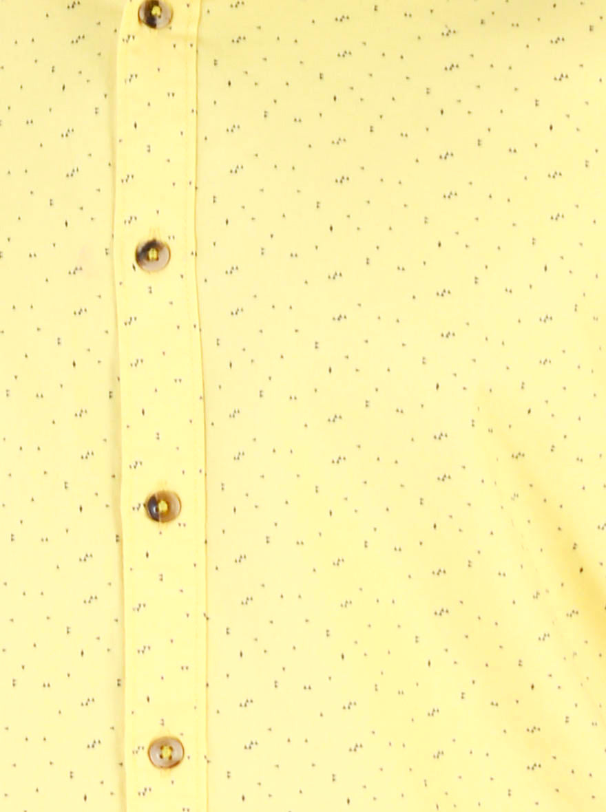 Lemon Yellow Printed Smart Fit Casual Shirt | Greenfibre