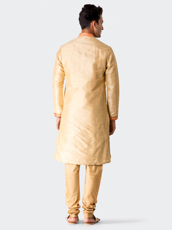 Golden Textured Kurta Set