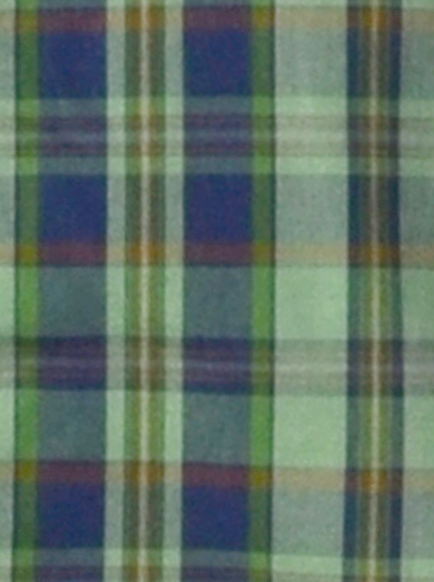 Peppermint Green & Blue Checked Slim Fit Casual Shirt | JB Sport