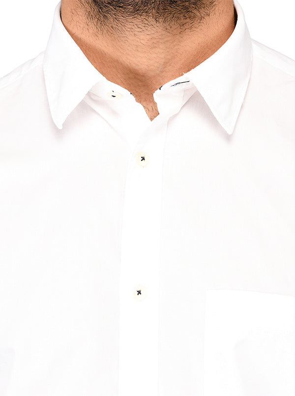 Greenfibre White Regular Fit Casual Shirt