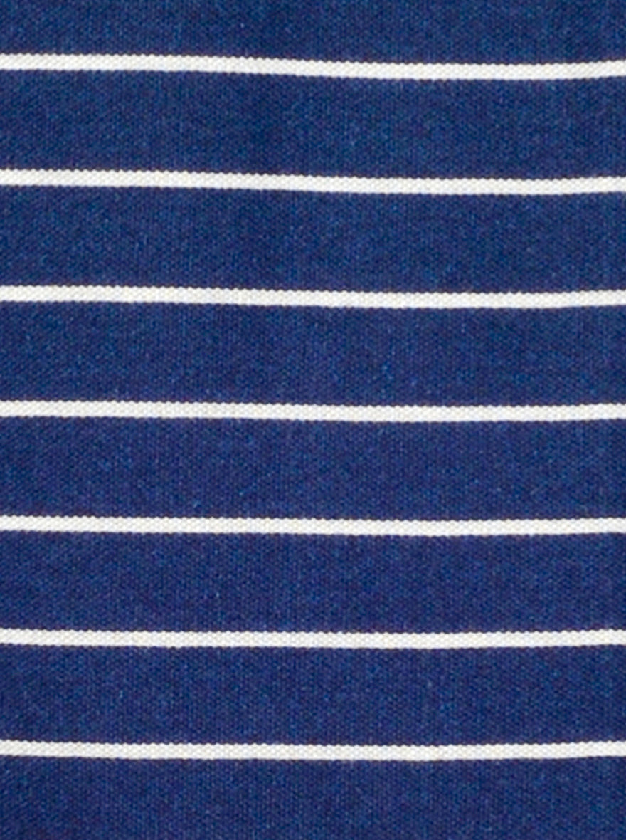 Indigo Blue Striped Slim Fit Polo T-shirt | Greenfibre
