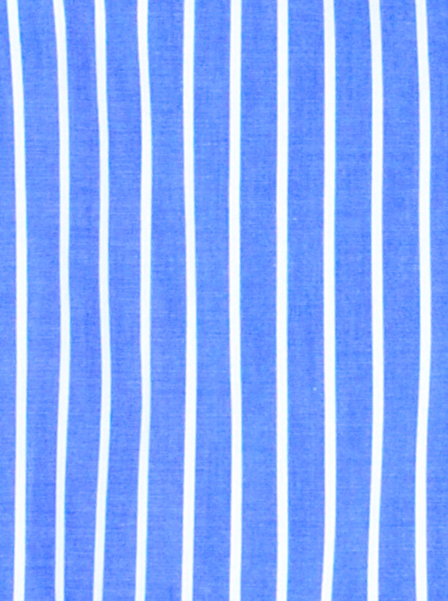 Steel Blue & White Striped Regular Fit Formal Shirt | JadeBlue