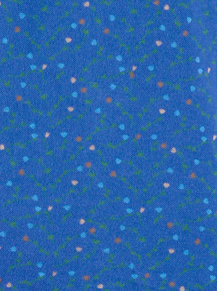 Royal Blue Printed Slim Fit Polo T-shirt | JB Sport