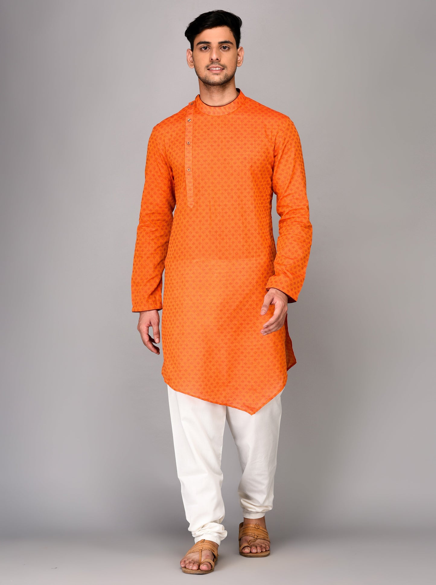 Orange & Red Asymmetric Kurta | Azania