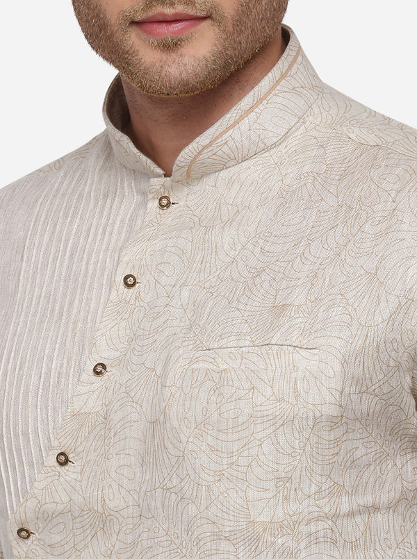 Natural Solid Slim Fit Kurta | JB Studio