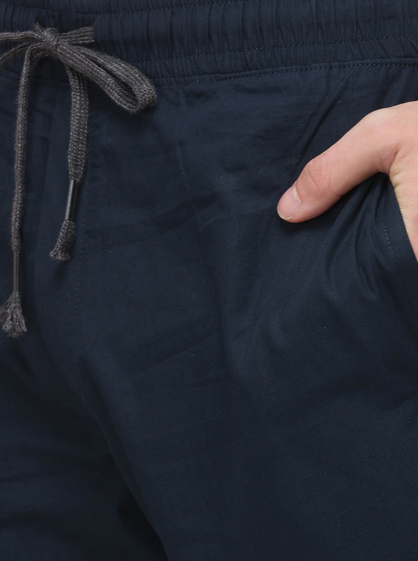 Estate Blue Solid Regular Fit Paijama | JadeBlue