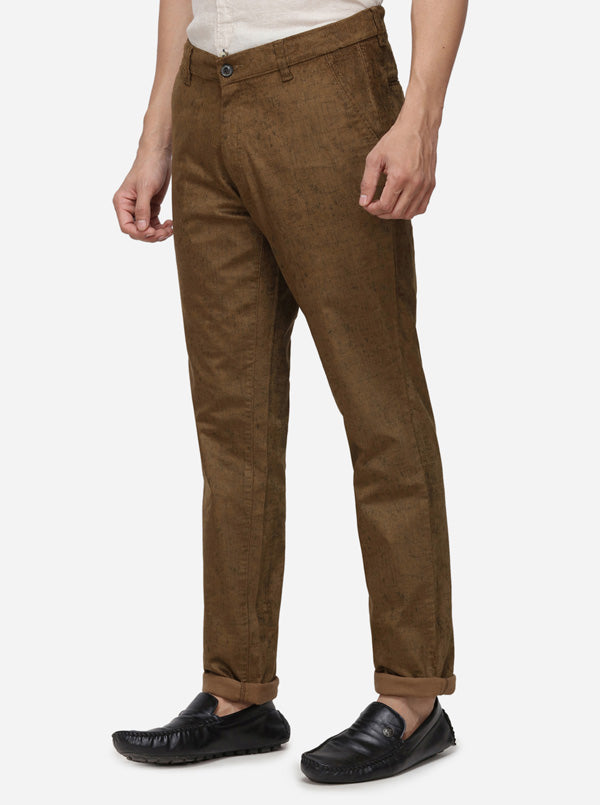 Khaki Solid Uno Fit Casaul Trouser | JadeBlue Sport