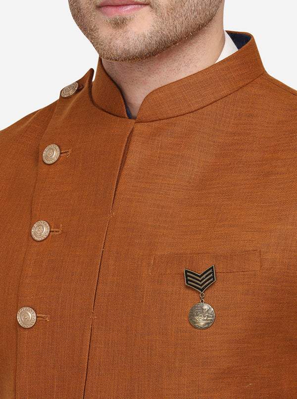 Brown Bandhgala Jacket | JB Studio