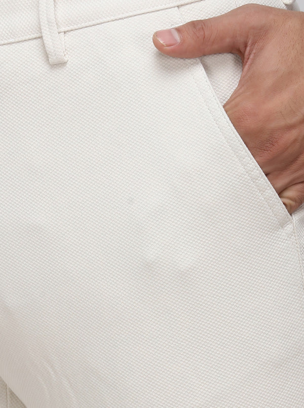 Light Beige Solid Uno Fit Casual Trouser | JadeBlue Sport