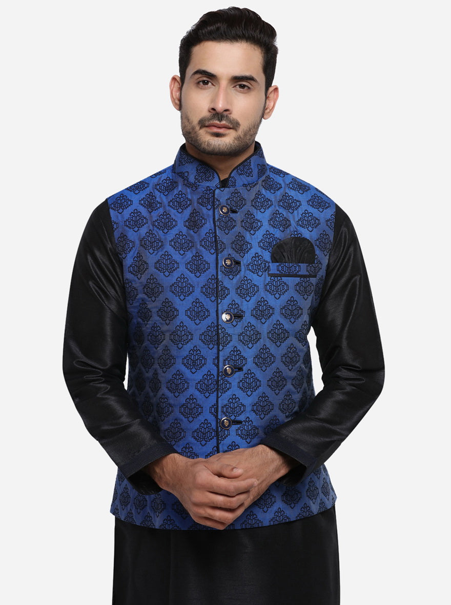 Blue Bandhgala Jacket | Azania