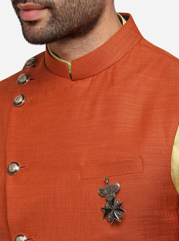 Rust Bandhgala Jacket | JB Studio