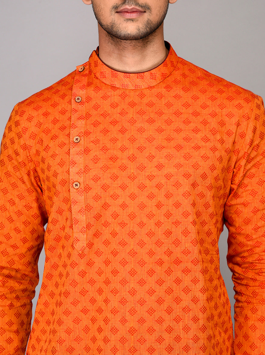 Orange Asymmetric Kurta | Azania