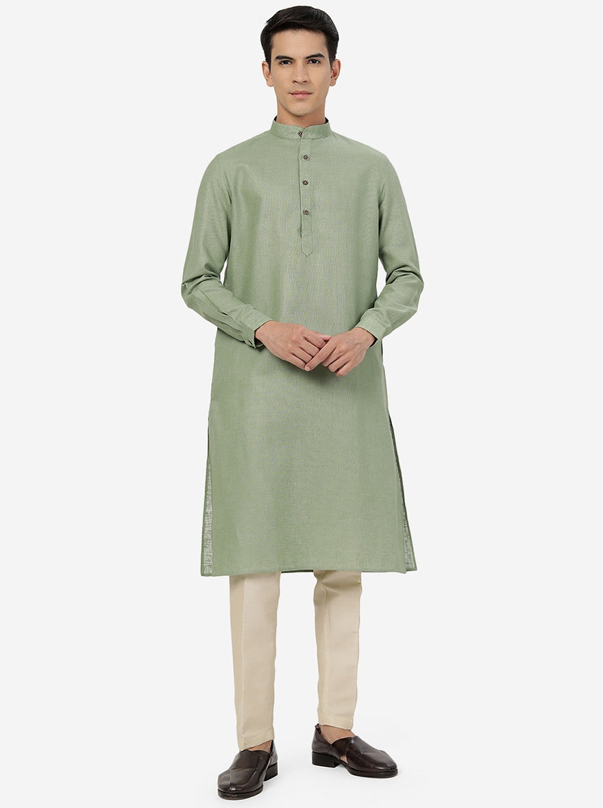 Blue Solid Slim Fit Kurta