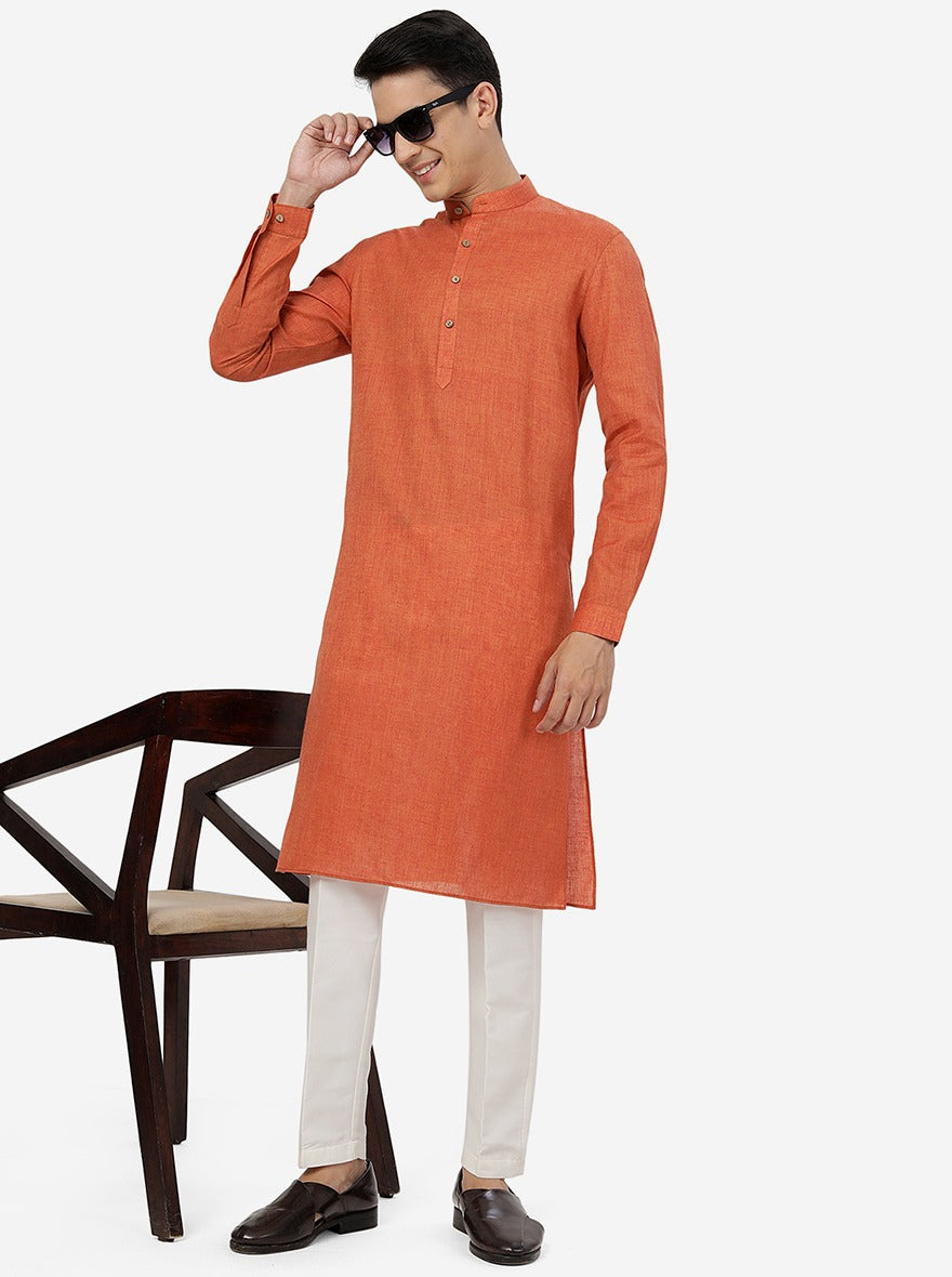 Blue Solid Slim Fit Kurta