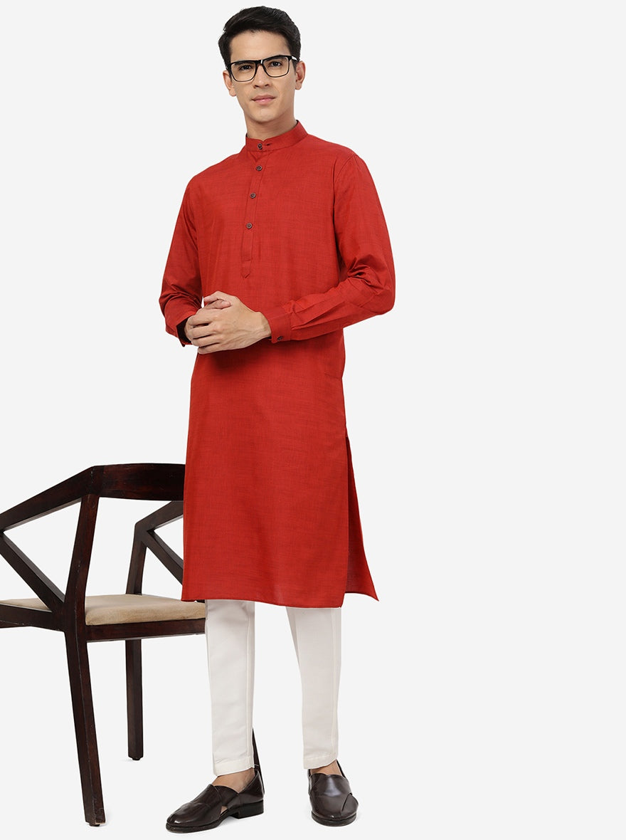 Blue Solid Slim Fit Kurta