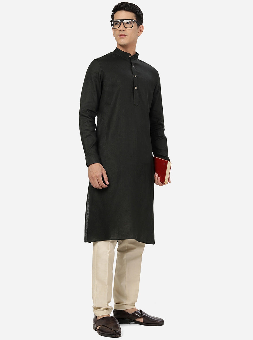 Blue Solid Slim Fit Kurta