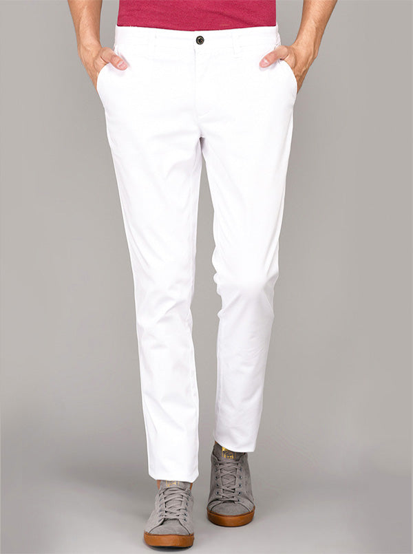 JadeBlue White Slim Fit Chinos