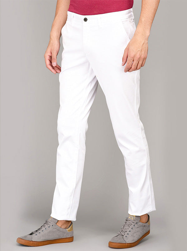 JadeBlue White Slim Fit Chinos