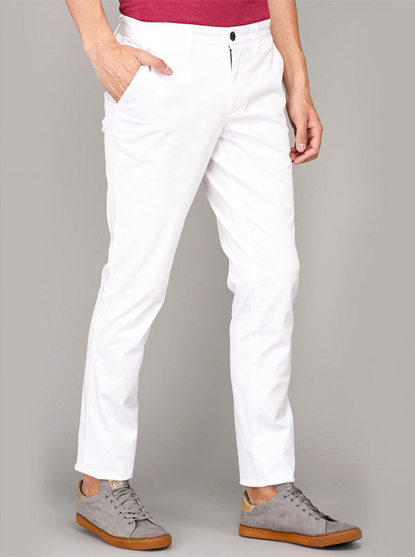 JadeBlue White Slim Fit Chinos