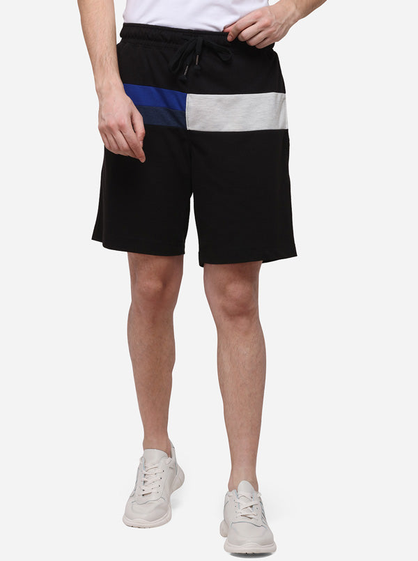 Black Regular Fit Solid Shortss | JadeBlue