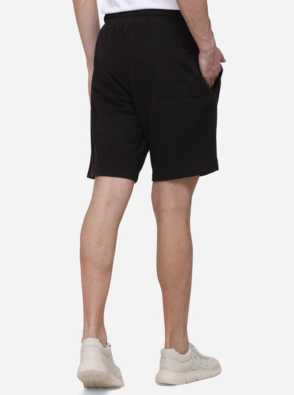 Black Regular Fit Solid Shortss | JadeBlue