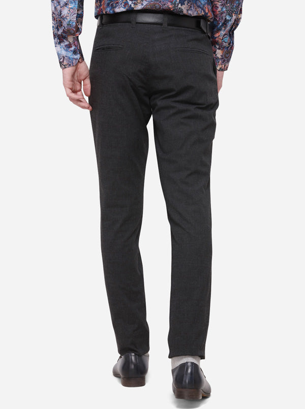 Black Checked Slim Fit Formal Trouser | JB Studio