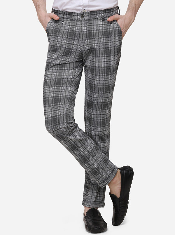 Black & Grey Printed Venice Fit Casual Trouser | JadeBlue Sport