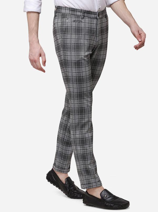 Black & Grey Printed Venice Fit Casual Trouser | JadeBlue Sport