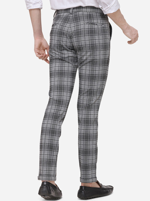 Black & Grey Printed Venice Fit Casual Trouser | JadeBlue Sport