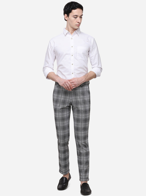 Black & Grey Printed Venice Fit Casual Trouser | JadeBlue Sport