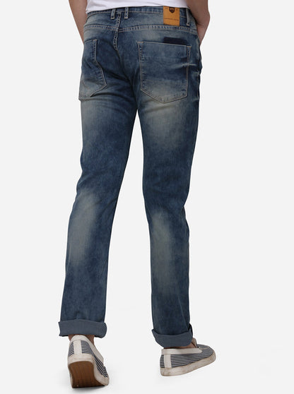 Dark Blue Slim Fit Solid Jeans | JB Sport