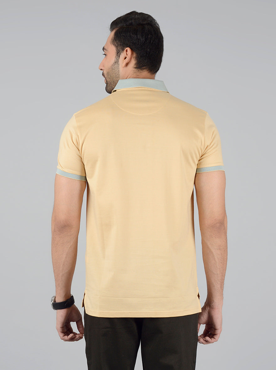 Golden Solid Slim Fit Polo T-Shirt | JB Sport
