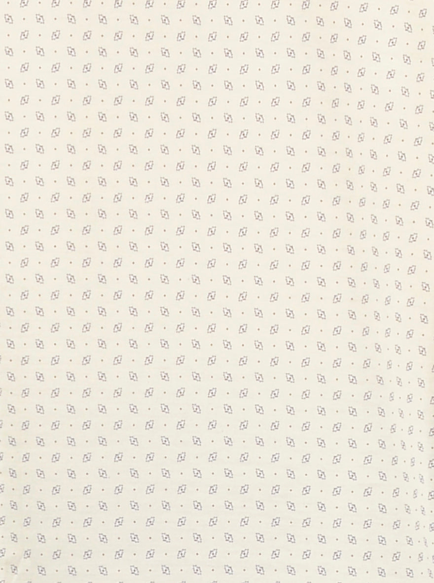 Cream Printed Slim Fit Polo T-Shirt | JB Sport