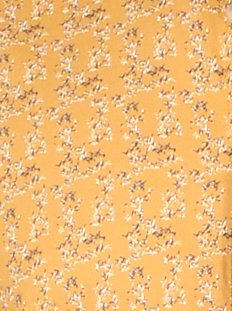 Mustard Brown Printed Smart Fit Casual Shirt | Greenfibre