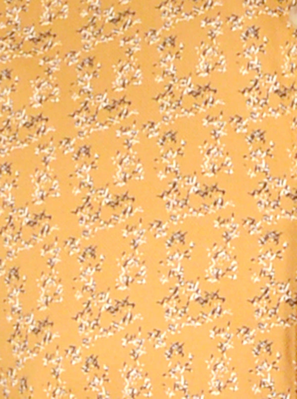 Mustard Brown Printed Smart Fit Casual Shirt | Greenfibre
