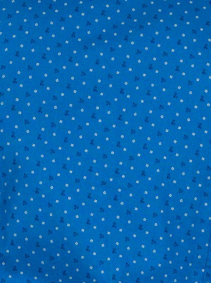 Cobalt Blue Printed Tailored Fit Casual Shirt | JB Sport