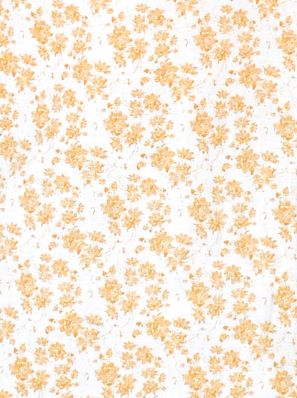 Custard Yellow & White Printed Slim Fit Casual Shirt | JB Sport