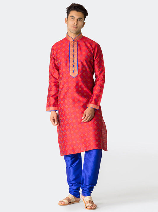 Maroon Printed Kurta Set