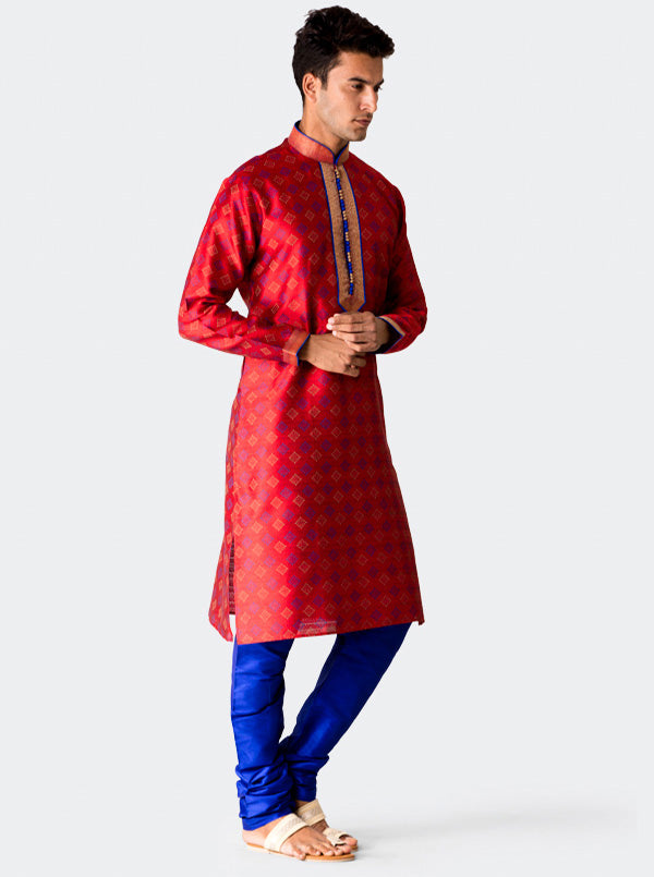 Maroon Printed Kurta Set