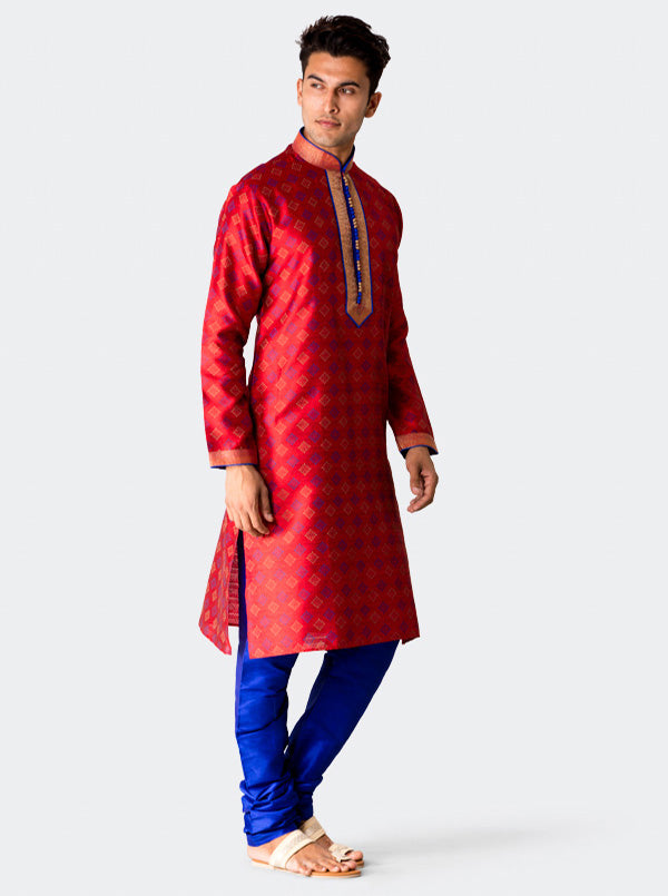 Maroon Printed Kurta Set