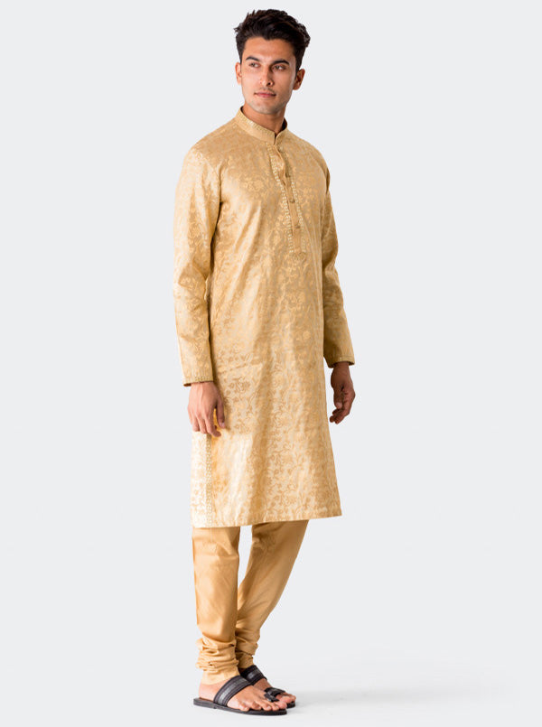 Beige Printed Kurta Set