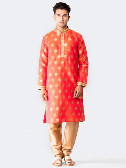 Bright Orange Kurta Set