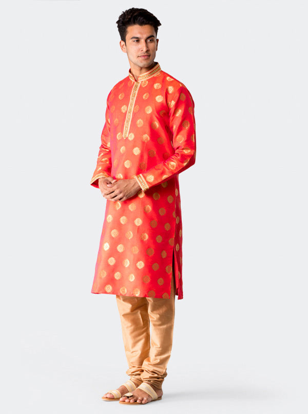 Bright Orange Kurta Set