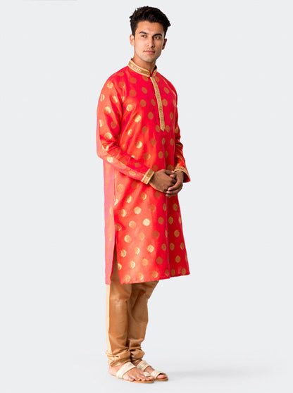 Bright Orange Kurta Set