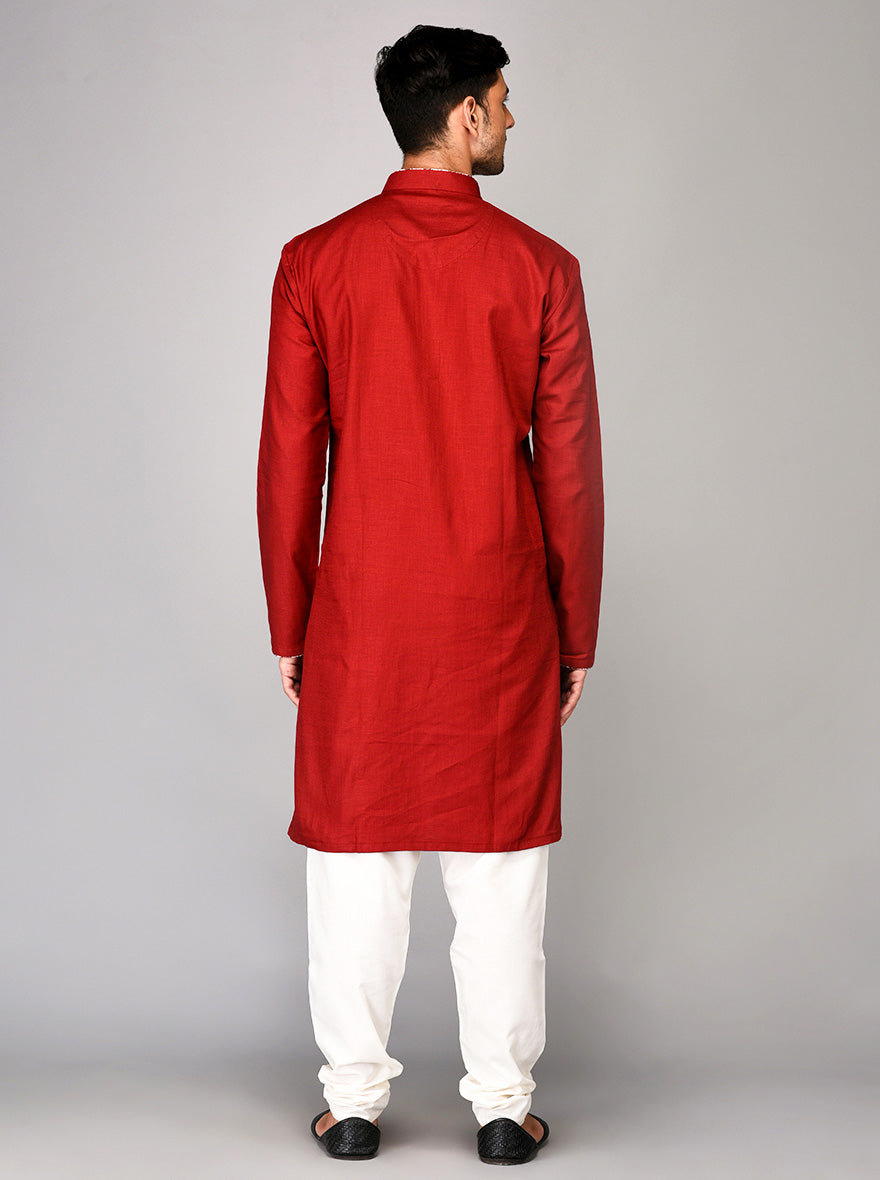 Maroon Solid Kurta | Azania