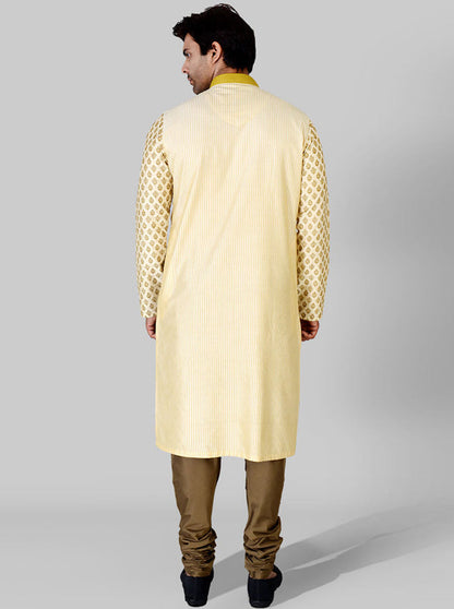 Beige & Green Kurta Set | Azania