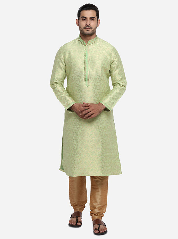 Pastel Green & Golden Kurta Set | Azania