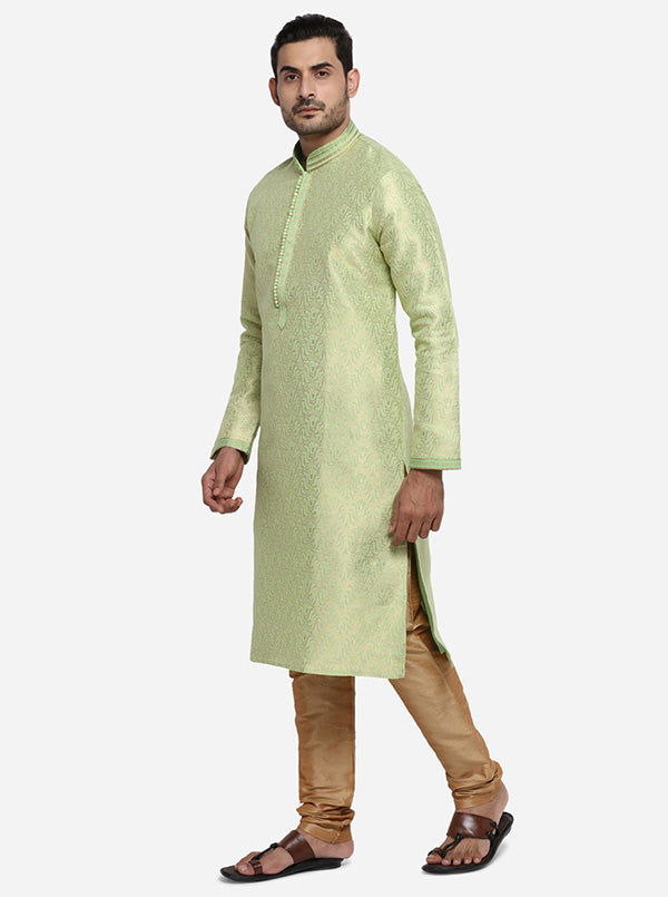Pastel Green & Golden Kurta Set | Azania
