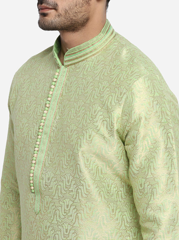 Pastel Green & Golden Kurta Set | Azania