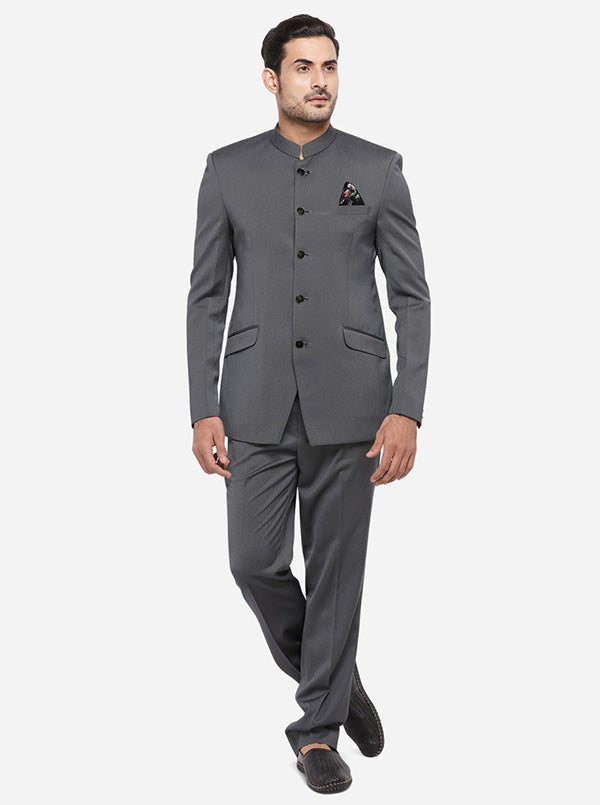 Grey Jodhpuri Suit | JadeBlue